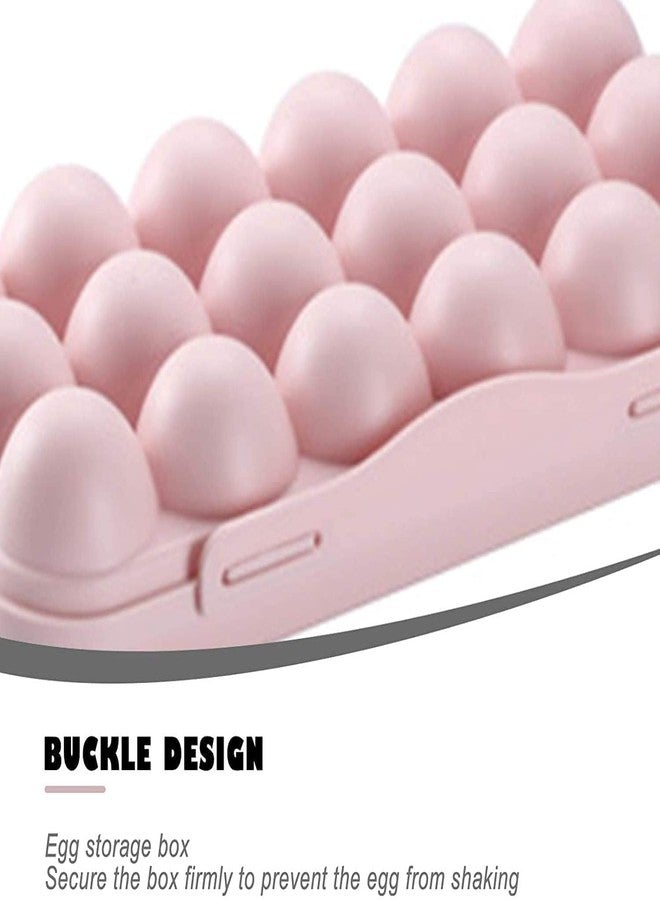 SOLDFLY Egg tray box container egg storage holder for kitchen organizer fridge Freezer, Stackable Tray Organizer Storage home hotel Cases Double Layer Box Camping (Pink) - Image 2